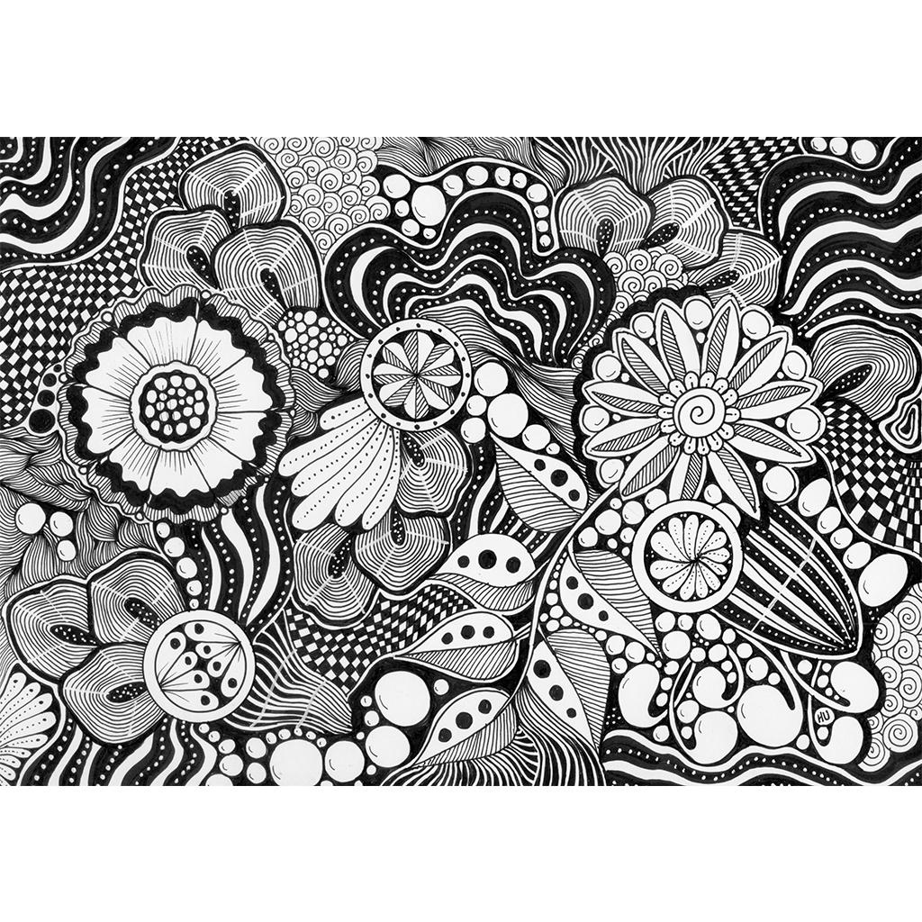 ハンドメイド ゼンタングル ペン画 オリジナル ハンドメイド ゼンタングル ペン画 オリジナル