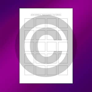 May include: A printable worksheet with the title "Zentangle Patterns Tutorial". The worksheet has a grid of 25 squares, each with a circle in the center.