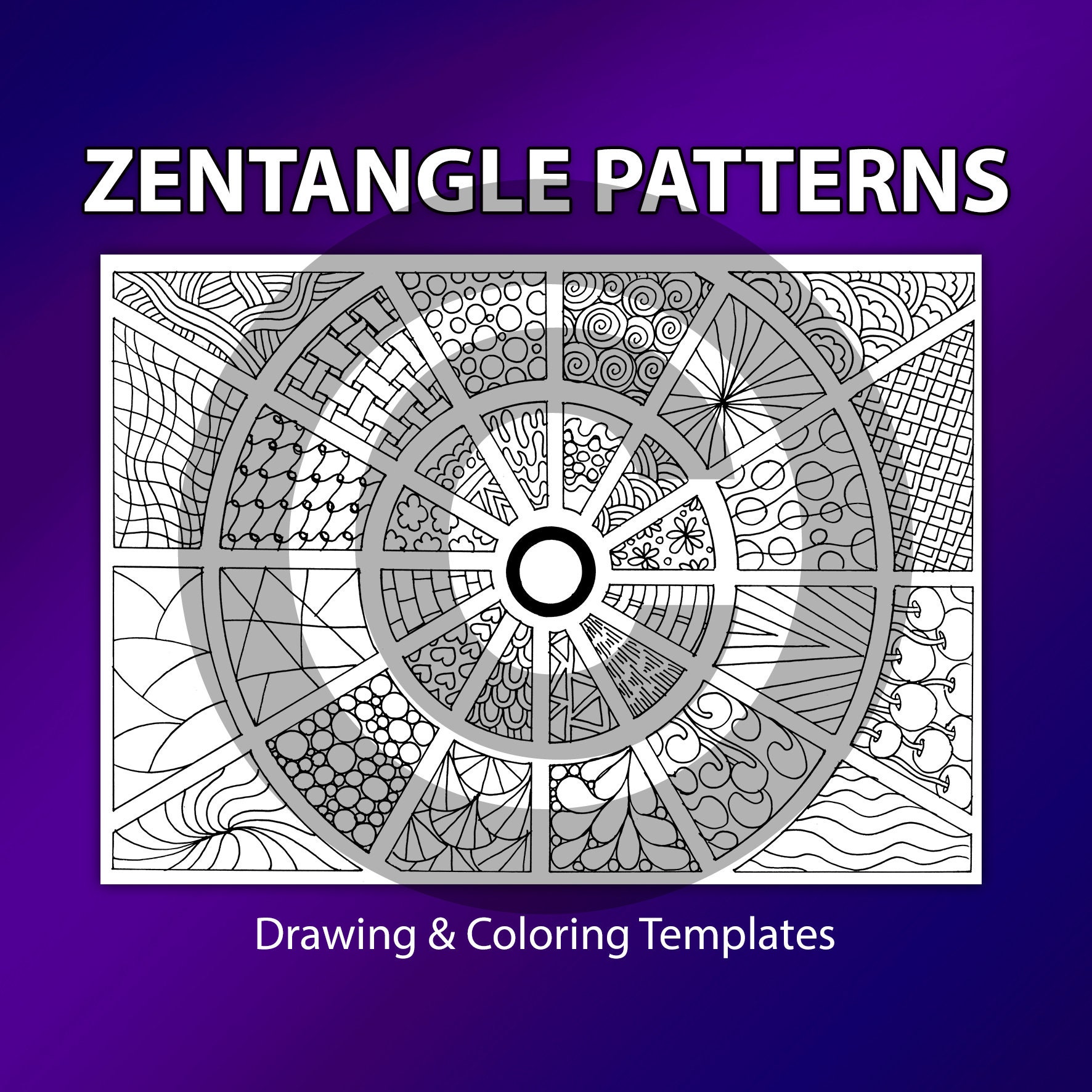 Zentangle Patterns Templates Zentangle Art Practice and Art - Etsy