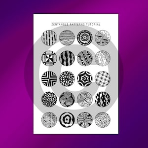 Zentangle Patterns Templates , Doodling and Mandala Patterns Templates, Practice and Art Therapy Zentangle Training Sheets image 3