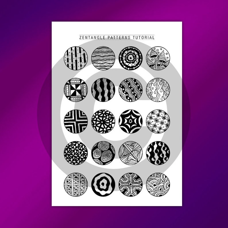 Zentangle Patterns Templates , Doodling and Mandala Patterns Templates, Practice and Art Therapy Zentangle Training Sheets image 3