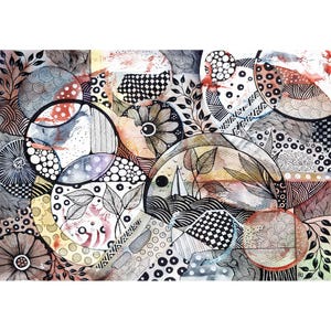 『3年保証』 ORIGINAL | Handmade Original Watercolour Zentangle Artwork 洋書