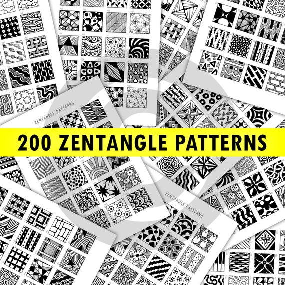 Easy- 20 Zentangle Patterns for Beginners 