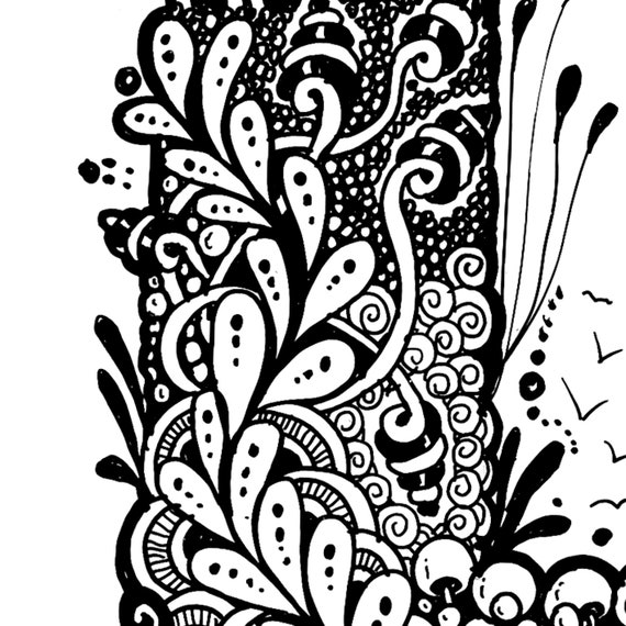 Zentangle Letter L, Zentangle Alphabet Letter L, Digital