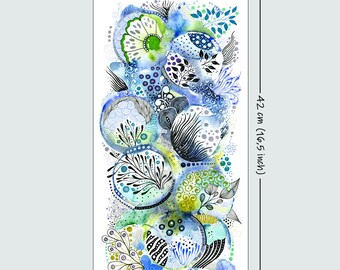 ORIGINAL | 4-piece Colorful Watercolor Zentangle Art