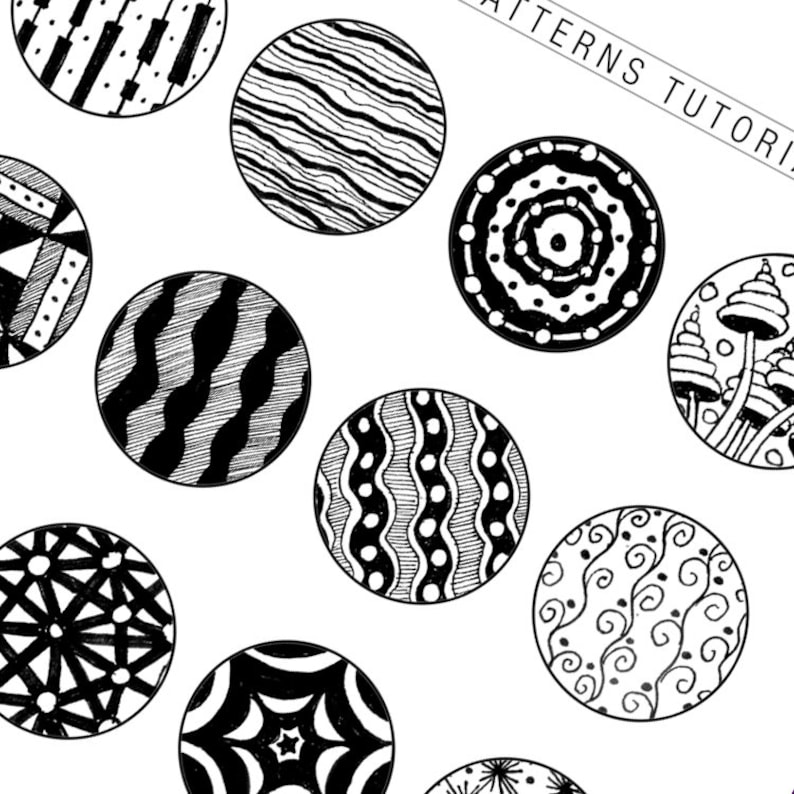 Zentangle Patterns Templates , Doodling and Mandala Patterns Templates, Practice and Art Therapy Zentangle Training Sheets image 9