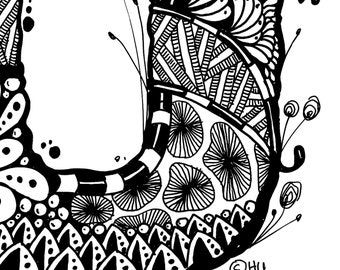 Zentangle Letter O, Zentangle Letters, Alphabet Letter O