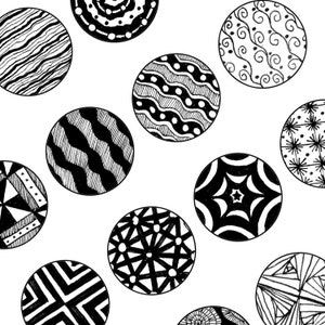 Zentangle Patterns Templates , Doodling and Mandala Patterns Templates, Practice and Art Therapy Zentangle Training Sheets image 8