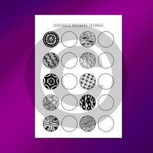 Zentangle Patterns Templates , Doodling and Mandala Patterns Templates, Practice and Art Therapy Zentangle Training Sheets image 5