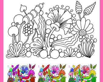Creative Zentangle Doodle Coloring Page: Stress Reducing Art Therapy , Zendoodle
