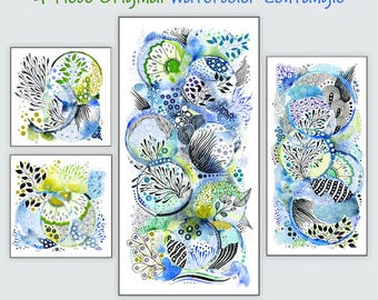 Lifecycles 4- An Abstract Robotic Journey on Canvas