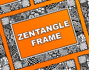 Zentangle Frame | Zentangle Picture Frame | Zentangle Frame Templates | Instant Download
