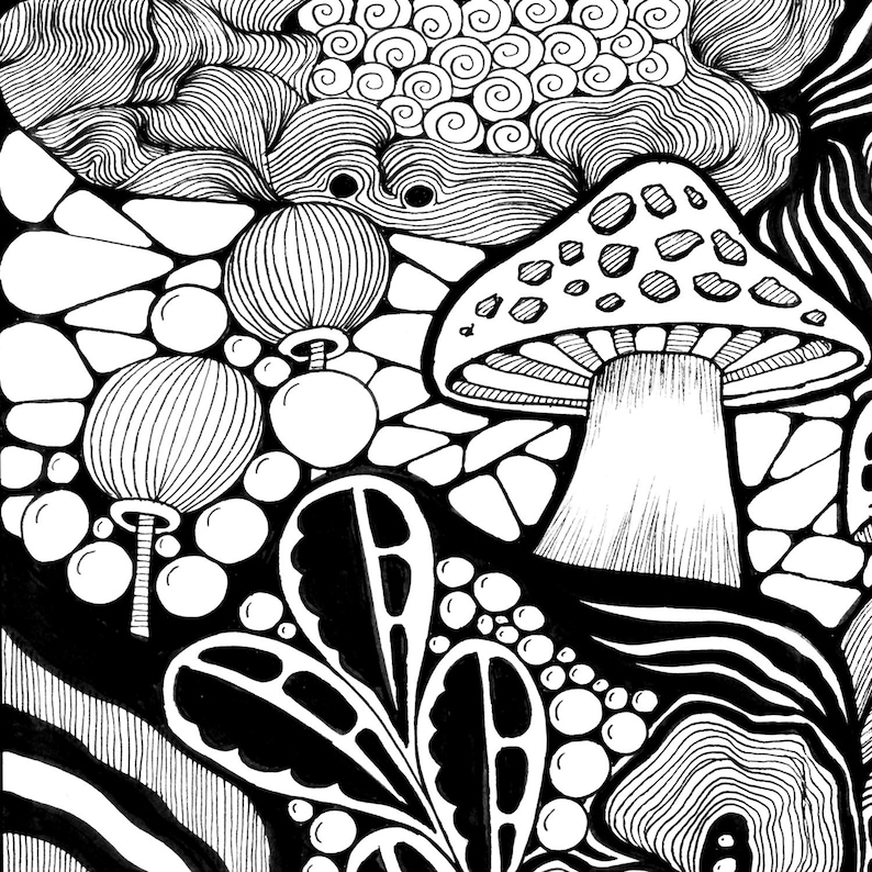 Zentangle Style Hand Drawn Abstract Poster Home Decor and Wall Art