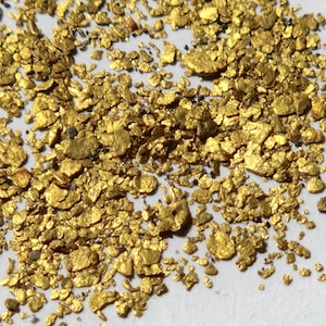 Oro aluvial, pepitas de oro, escamas de oro, río Ticino, Italia, 0,50 gr