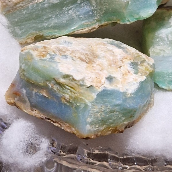 Opale andine bleue et verte des Andes San Patricio Pérou chrysopale de guérison par les cristaux