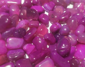 tumbled purple fuchsia agate XSmall-Small--50 gr chakra crystal therapy mineral collection pendant jewel pendant