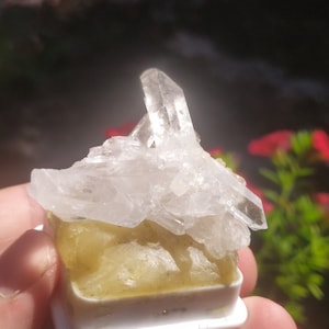 Hyaline quartz crystal on drusa cluster matrix 28.95 gr Himalaya natural chakra crystal therapy minerals collection pendant pendant