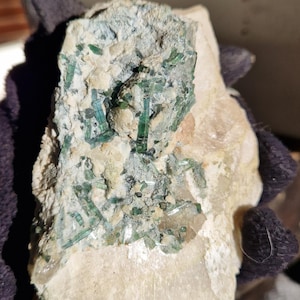 Green tourmaline crystals on matrix 819 gr paprok kamdesh district nuristan Afghanistan cod63
