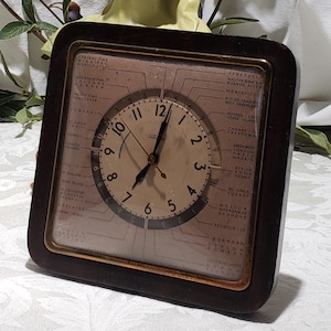 Vintage The Amazing 1930&#39;s Telechron Electric  8F03 The Explorer or Globetrotter Clock - Works !!!