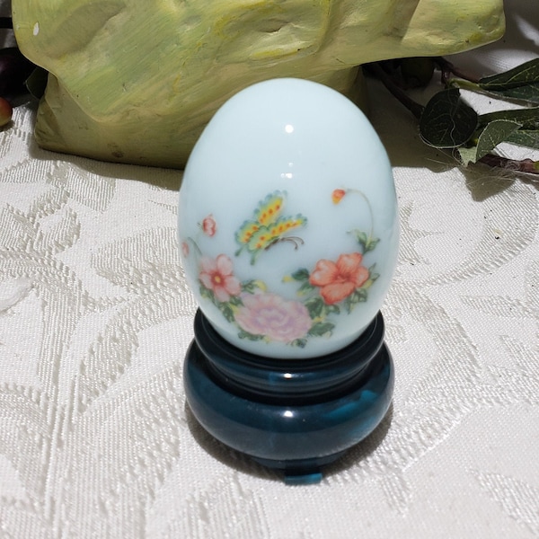 Vintage Avon Butterfly And Floral Design Oriental Egg Style Cologne Bottle - Patchwork Cologne - Avon Perfume Decanter Bottle