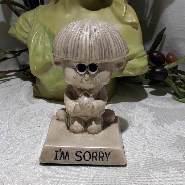 Adorable Vintage 1970's Russ Berrie & Co. Inc "I'M SORRY" Figurine - Russ Berrie Figurine