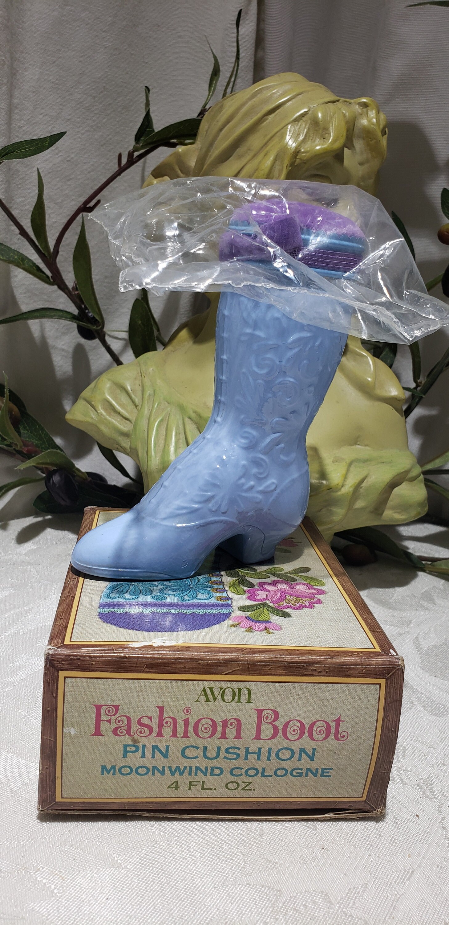 Vintage Avon Fashion Boot Pin Cushion Cologne Bottle Etsy