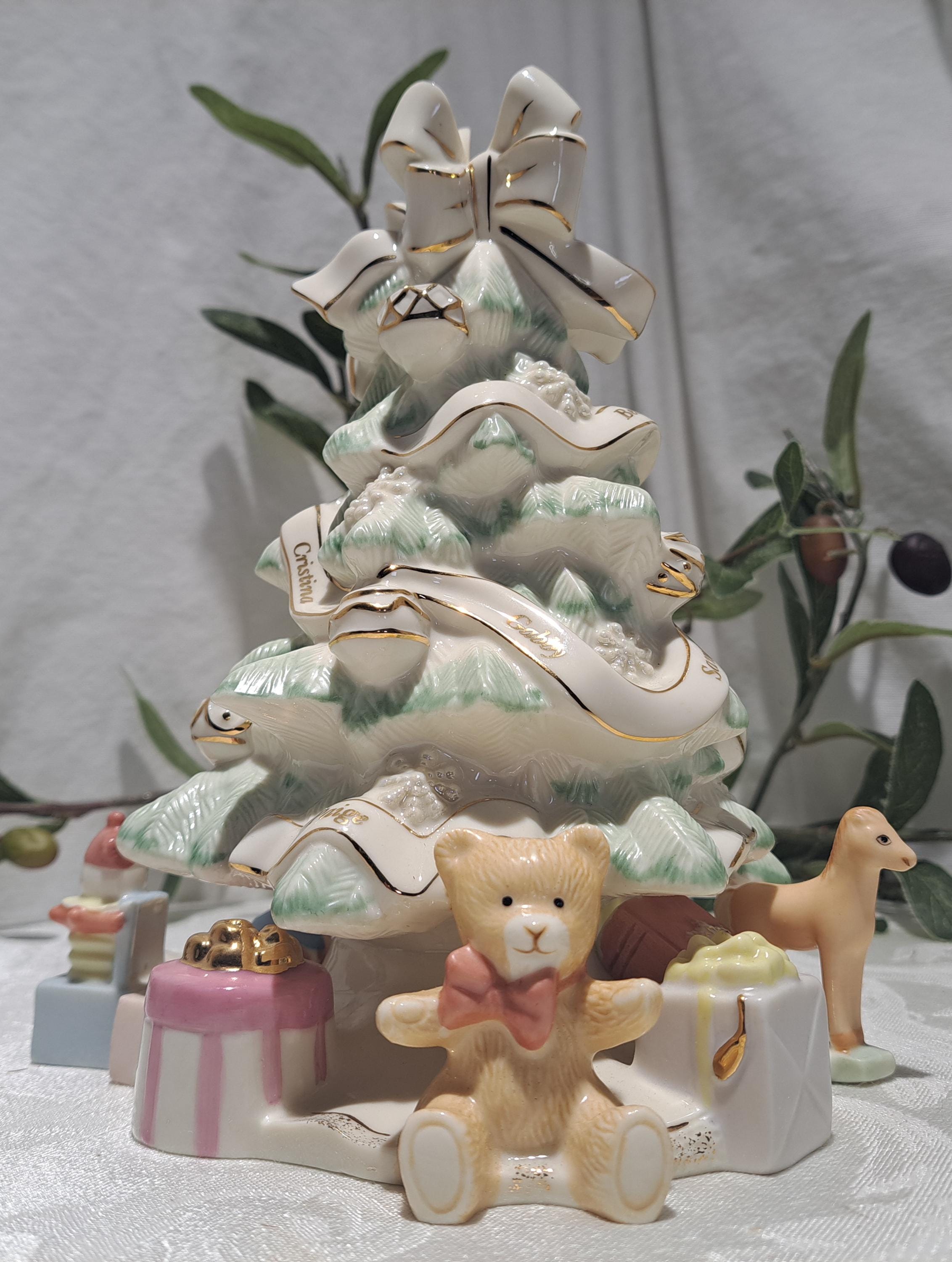 Vintage Lenox Holiday Traditions Porcelain Christmas Tree With 24K