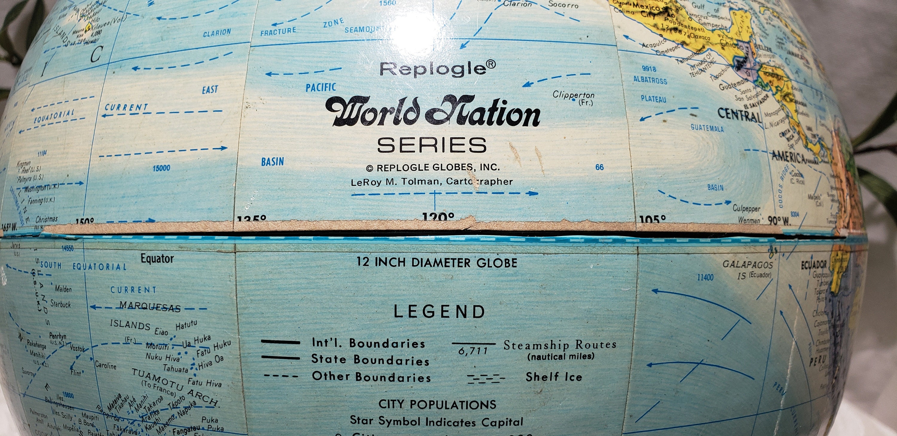 Vintage Replogle World Nation Series 12 Inch Diameter Cradle World ...