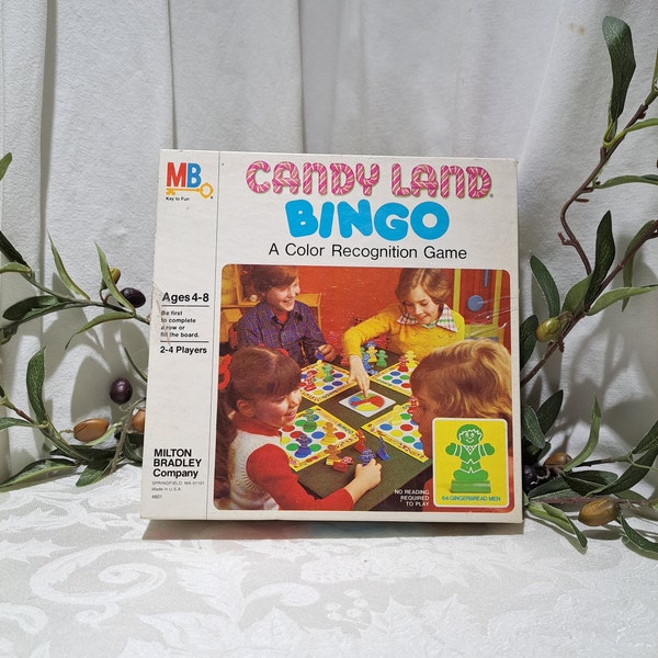 Vintage 1978 Milton Bradley Candy Land Bingo A Color Recognition Game Board Game - Complete - Vintage Collectible Board Games