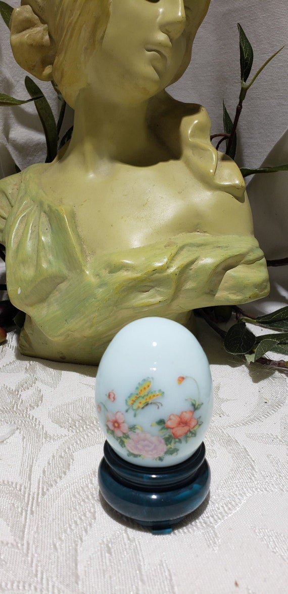 Vintage Avon Butterfly And Floral Design Oriental Egg Style Cologne Bottle - Patchwork Cologne - Avon Perfume Decanter Bottle