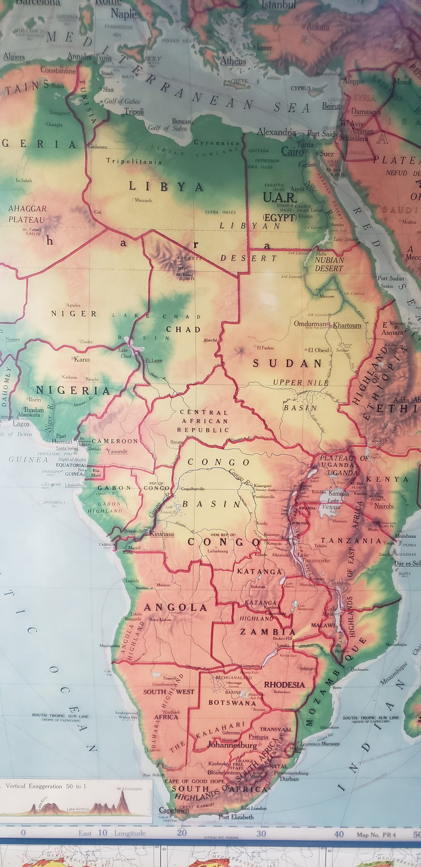 Vintage Africa School Map – A.J. Nystrom Pull Down Chart, 1961 - Etsy display picture 1