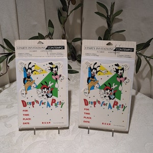 Rare Vintage 1993 Contempo Warner Brothers Wacky Animaniacs 8 Party Invitations - Animaniacs Birthday/Special Occasion Invitations Cards