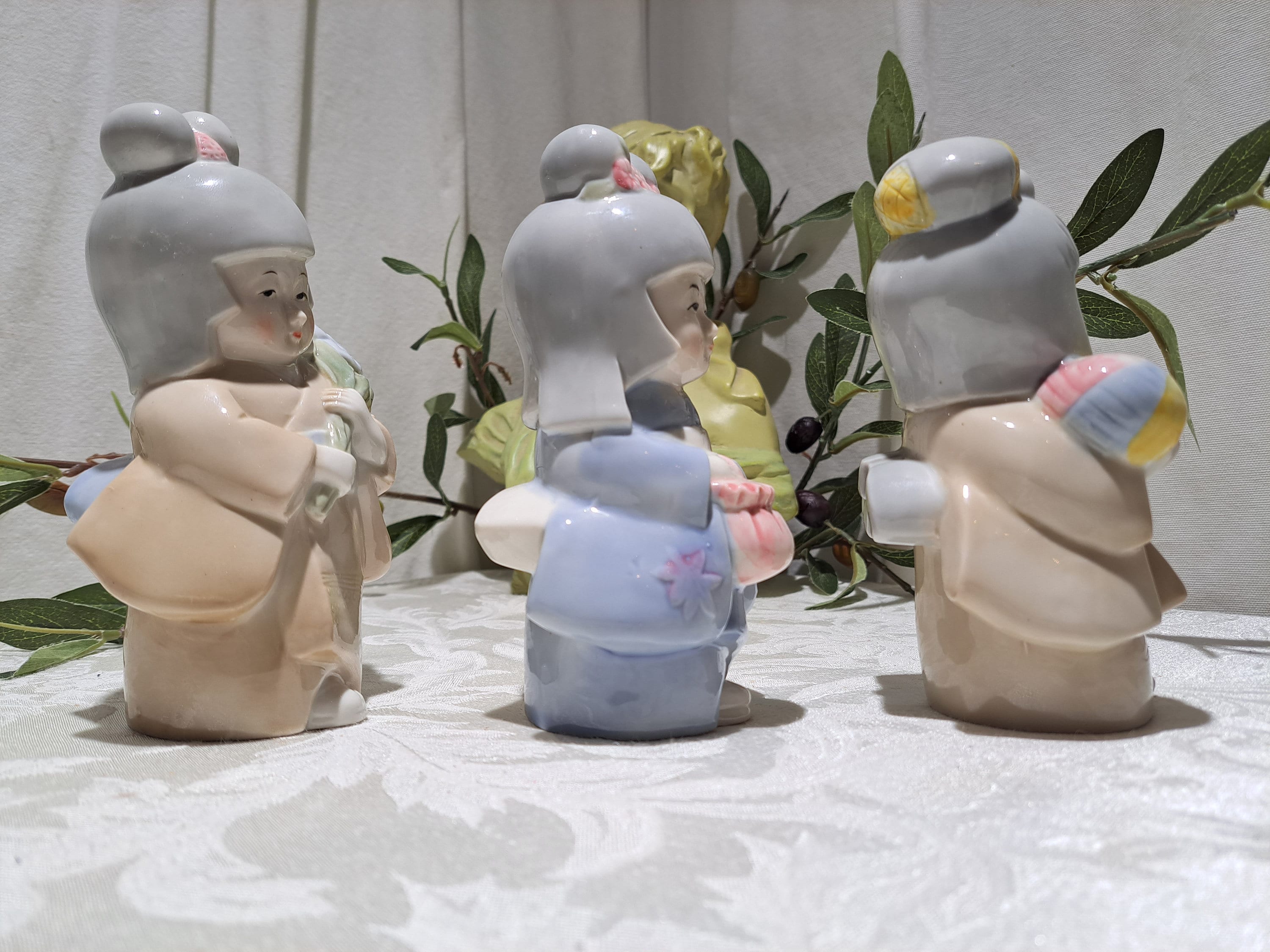Beautiful Vintage 1980's Set OF 3 Original Artmark Porcelain
