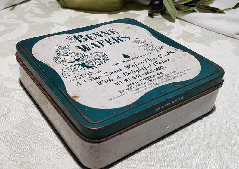 Vintage Benne Wafers A Crispy Sweet Waferthin Cookie With A Etsy