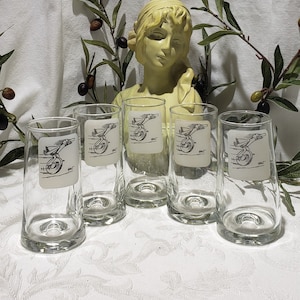 Awesome Vintage 1960&#39;s - 1970&#39;s Set Of 5 B.C. By Hart Comic Strip Pinched Glasses - Newspaper Comic Strip Cartoons Collectibles Glasses