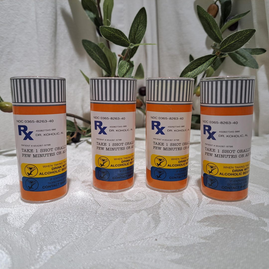 Vintage Set of 4 RX Orange Prescription Medicine Pill Bottle Design 2 ...