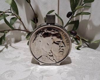 Vintage Avon For Men United States Of America 5 Cents Buffalo Nickel Aftershave Decanter Bottle - Empty Aftershave Bottle