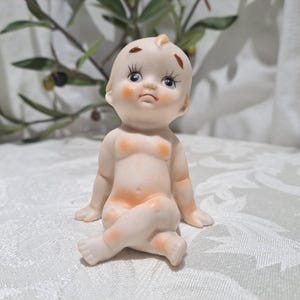Vintage Lefton Japan KEWPIE BABY Doll Figurine - Nursery Decor - Children&#39;s Decor - Baby Shower Decor