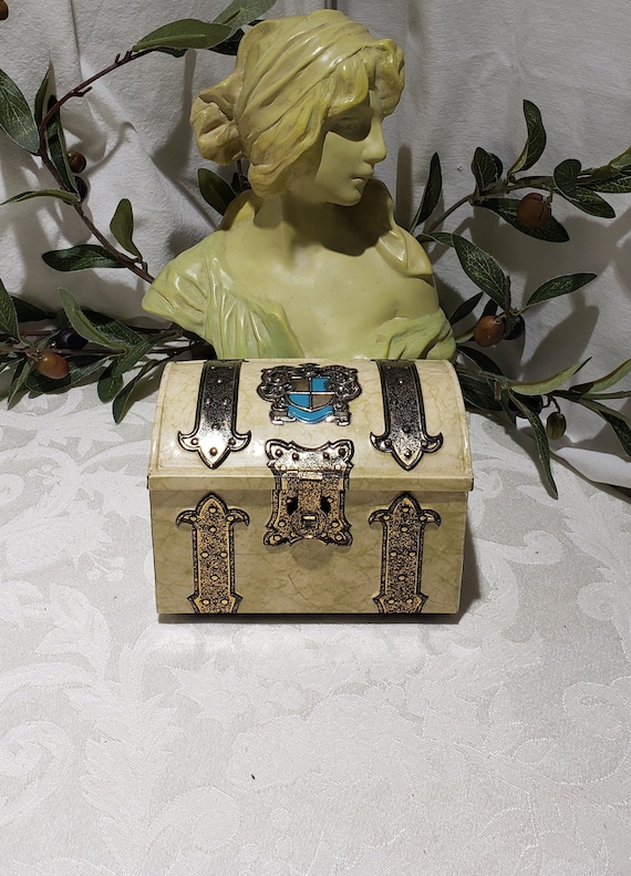 Vintage Coat of Arms Embossed Design Treasure Chest Inspired - Etsy