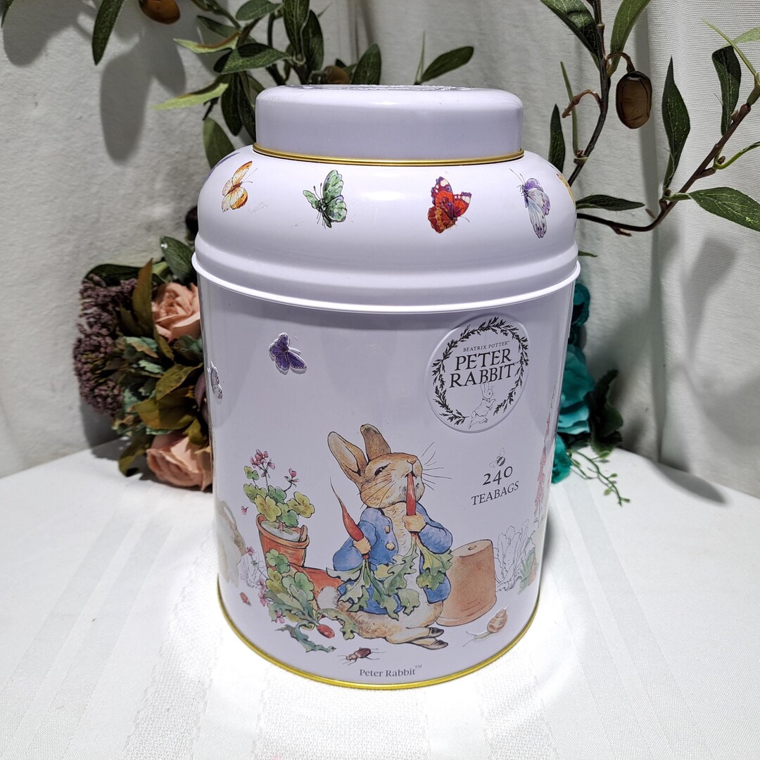 Beatrix Potter Peter Rabbit Embossed New English Teas Canister Tin ...
