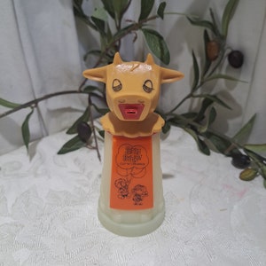 Cute Vintage 1970's Moo-Cow Sippy Straw Cup And Creamer By Whirley Industries, Inc. - Vintage Kitchen Wares