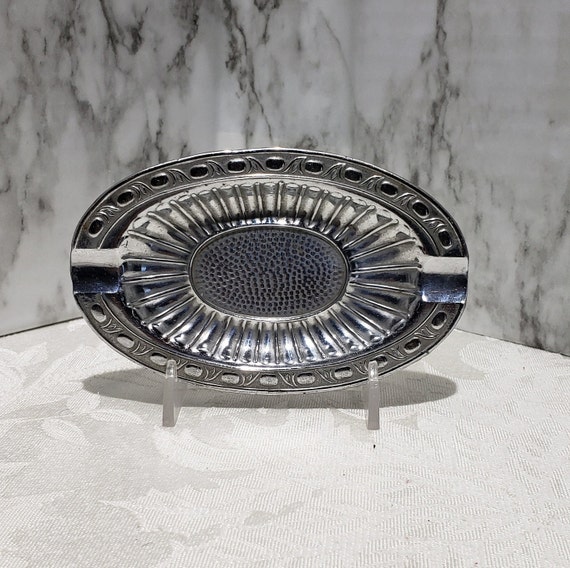 Vintage Occupied Japan Ashtray – Ornate Aluminum Metal Design
