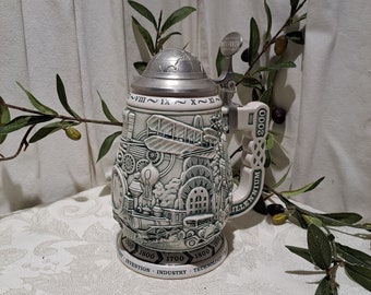 Vintage 1999 Millennium 1000 Years Of History Collector's Steins Beer Stein Handcrafted In Brazil Exclusively For Avon By Ceramarte