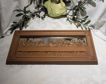 Vintage 1983 Homco No. 7651 The Last Supper Mirror Back Wall Plaque - Vintage Religious Icon - Religious Décor