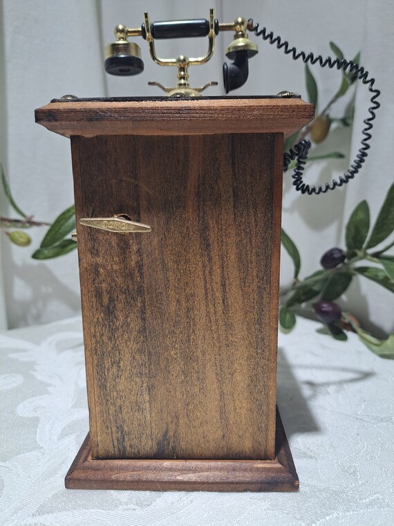 Vintage London Leather Antique Phone Design 3 Dra… - image 7