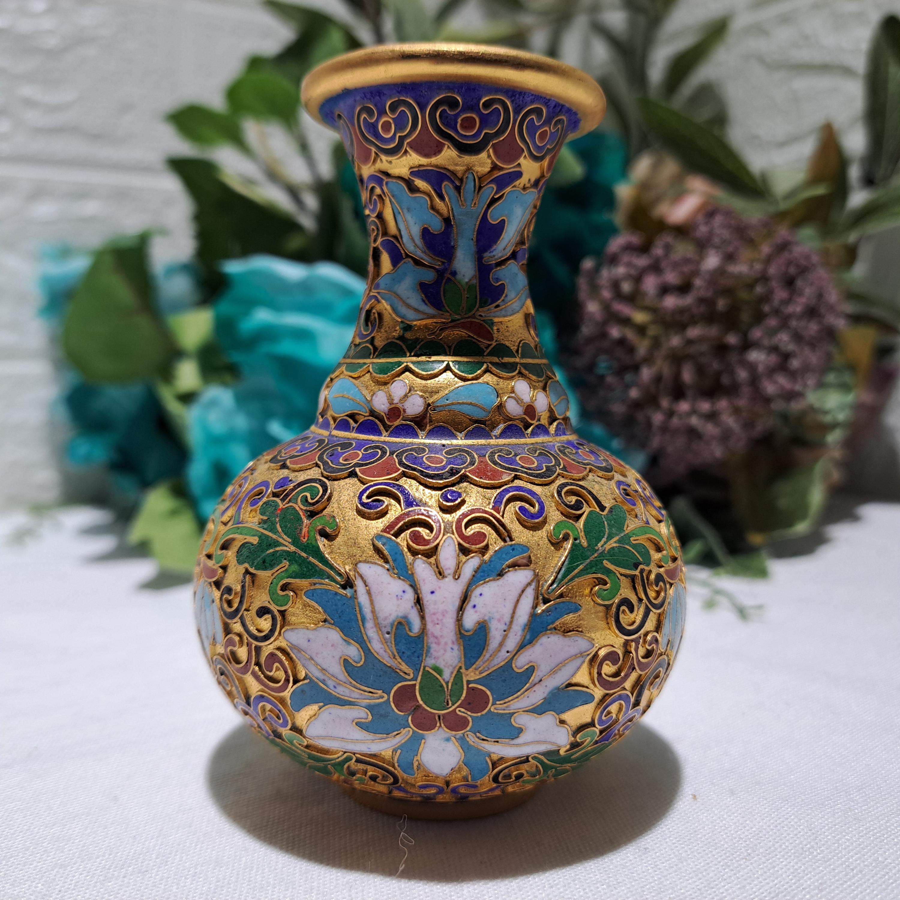 Chinese Cloisonne Vase - Etsy