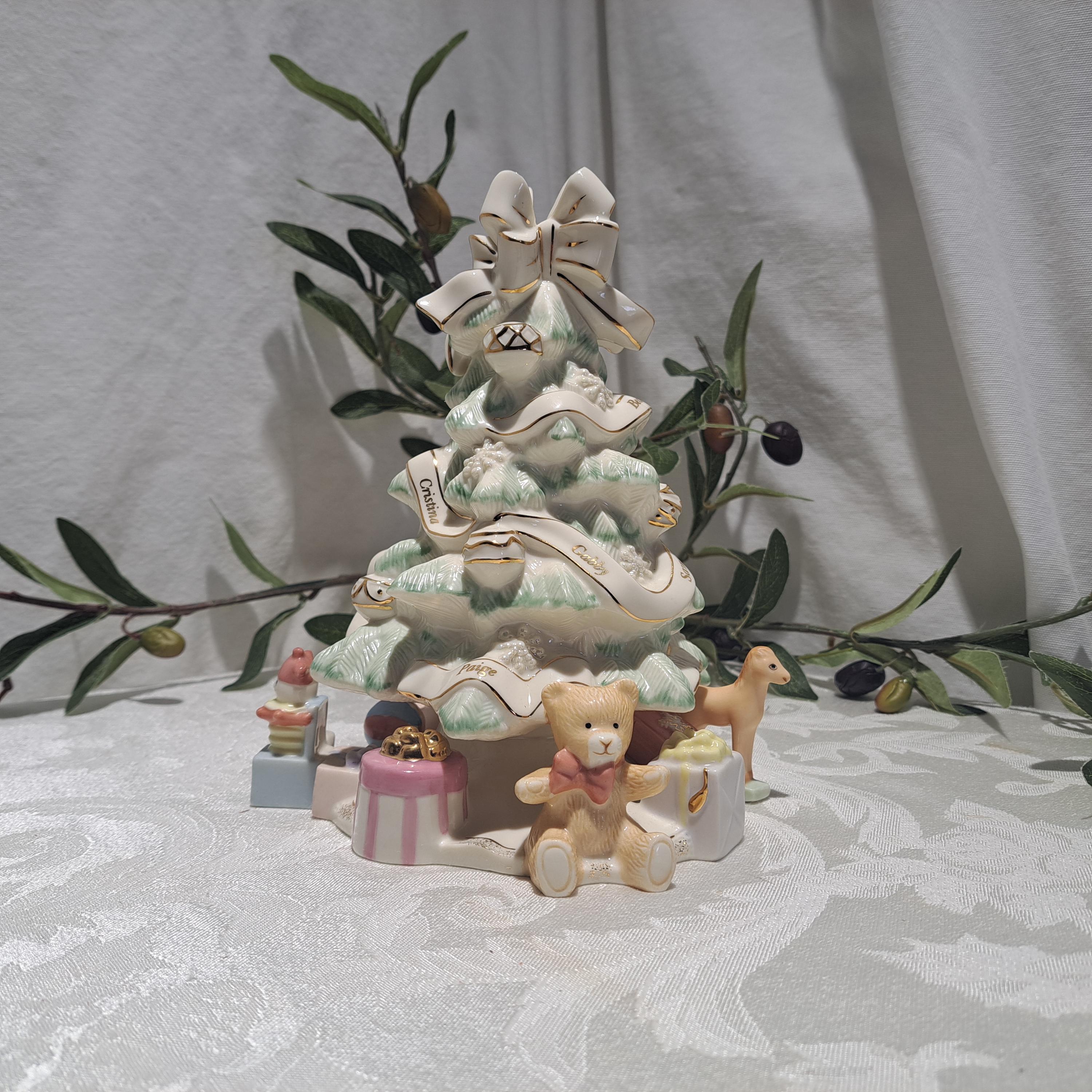 Vintage Lenox Holiday Traditions Porcelain Christmas Tree With 24K