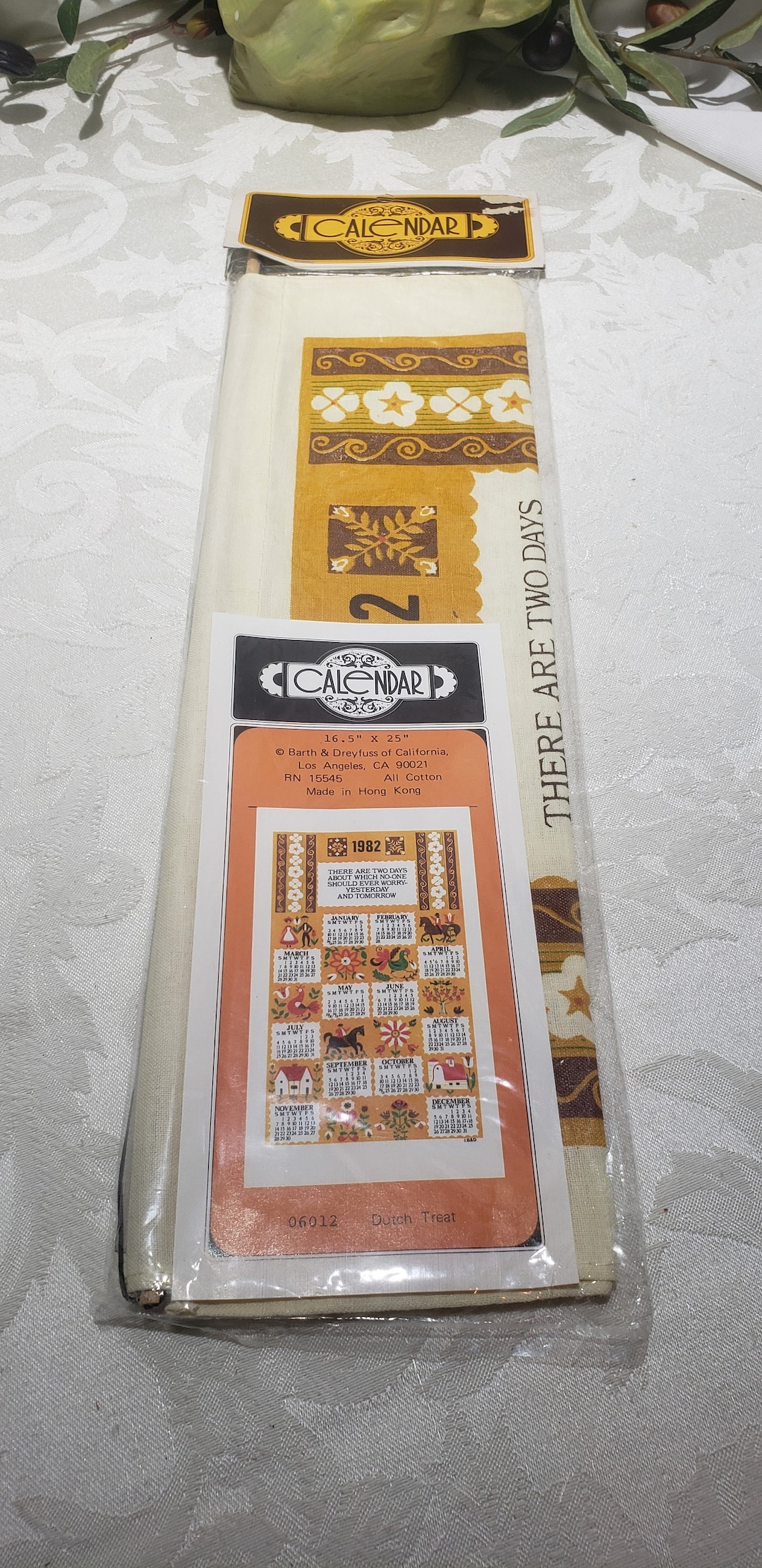 Vintage Barth & Dreyfuss of California 1982 Dutch Style Calendar