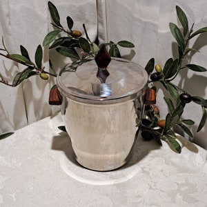 Vintage Mid Century Modern Danish Design Style Irvinware Stainless Steel With Wood Accents Ice Bucket - Wine/Champagne/Cooler Bucket
