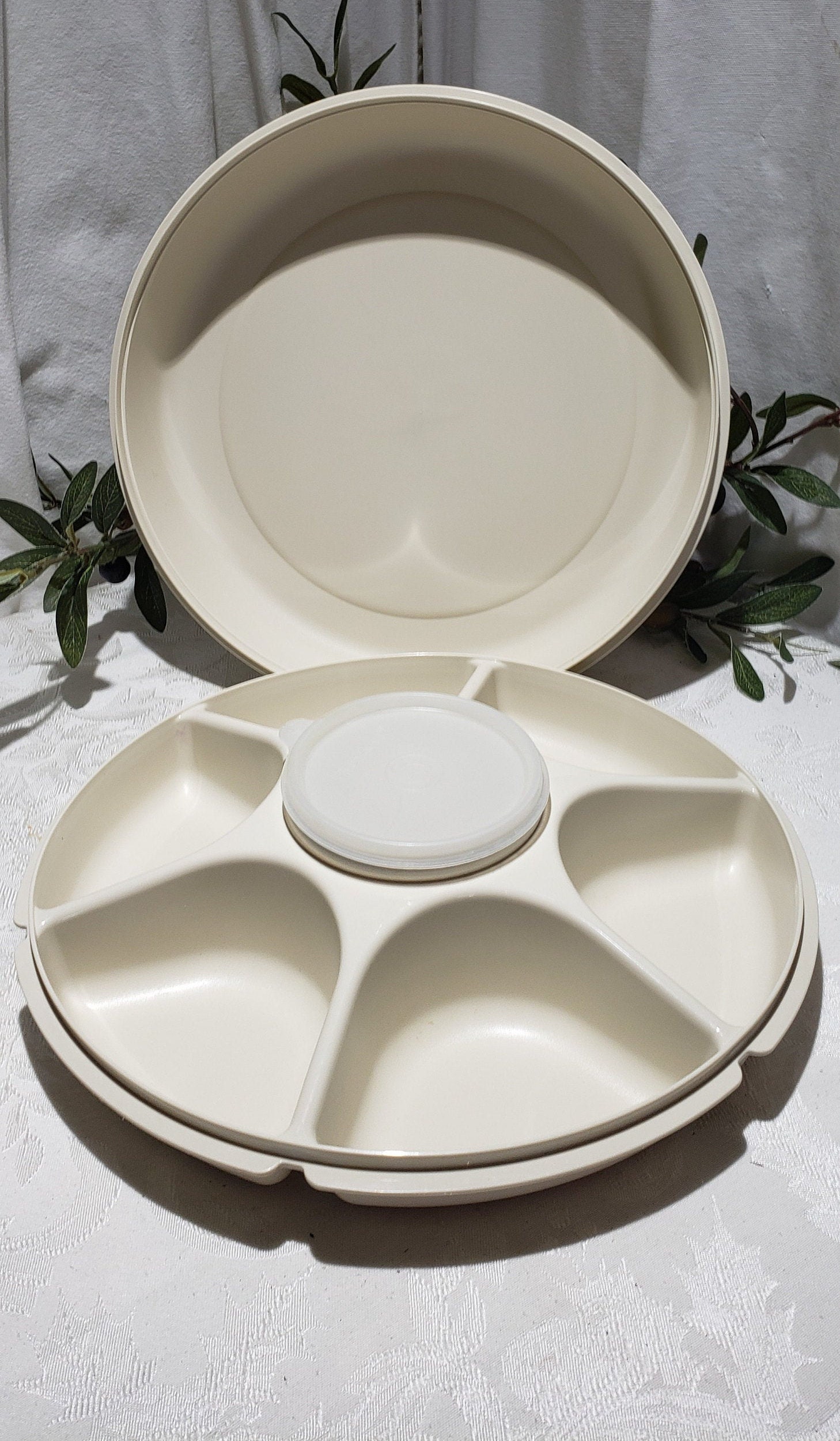 Nut Shell Tupperware Vintage Large off White/egg Shell Color Tupperware Appetizer/vegetable ...